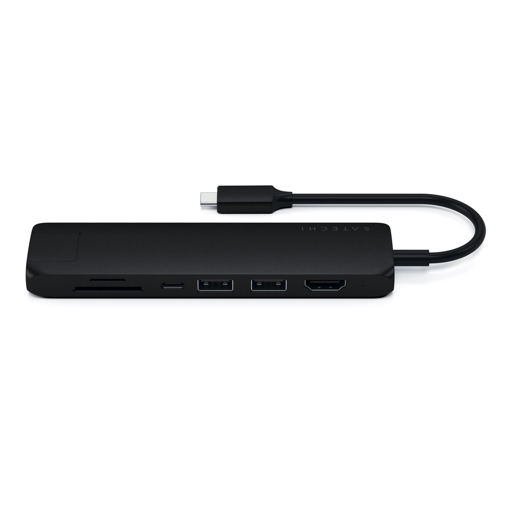 USB-C адаптер Satechi Type-C Slim Multiport with Ethernet Adapter. Цвет черный.